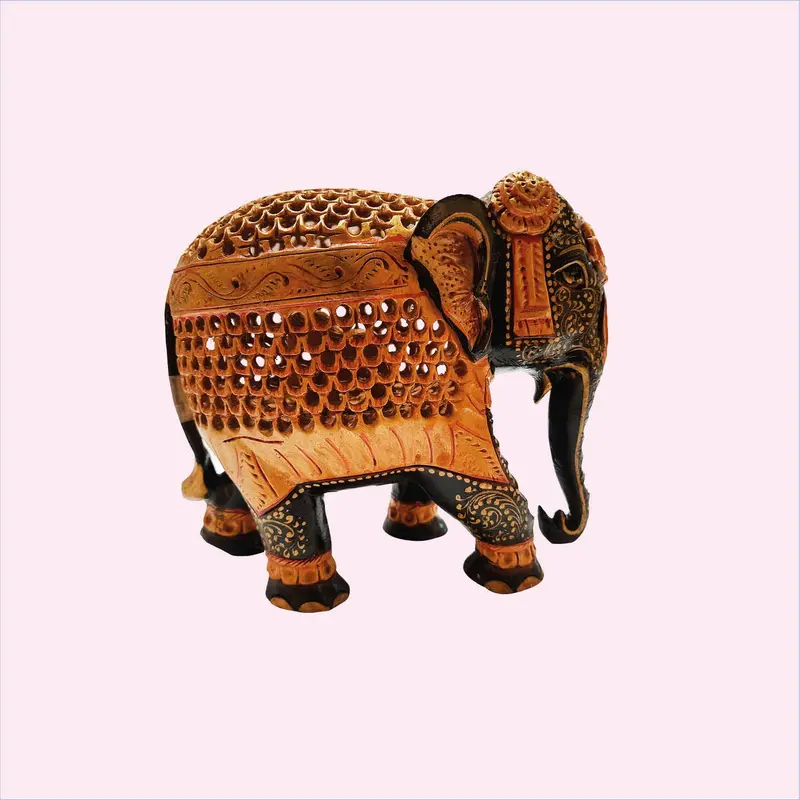 Kadam Wood Handpainted Elephant 6 In 1