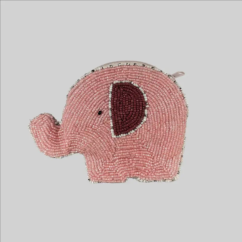 Kids Beaded Elephant Sling Bag (Pink Colour) 1