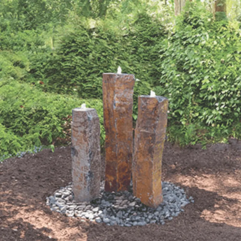 Large Polished Top Basalt Fountain 3 Piece Kit 1