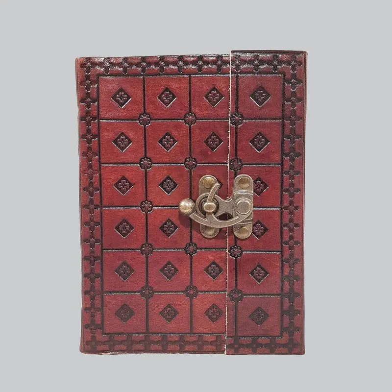 Leather Diary With Antique Lock 7 X 5 In 1