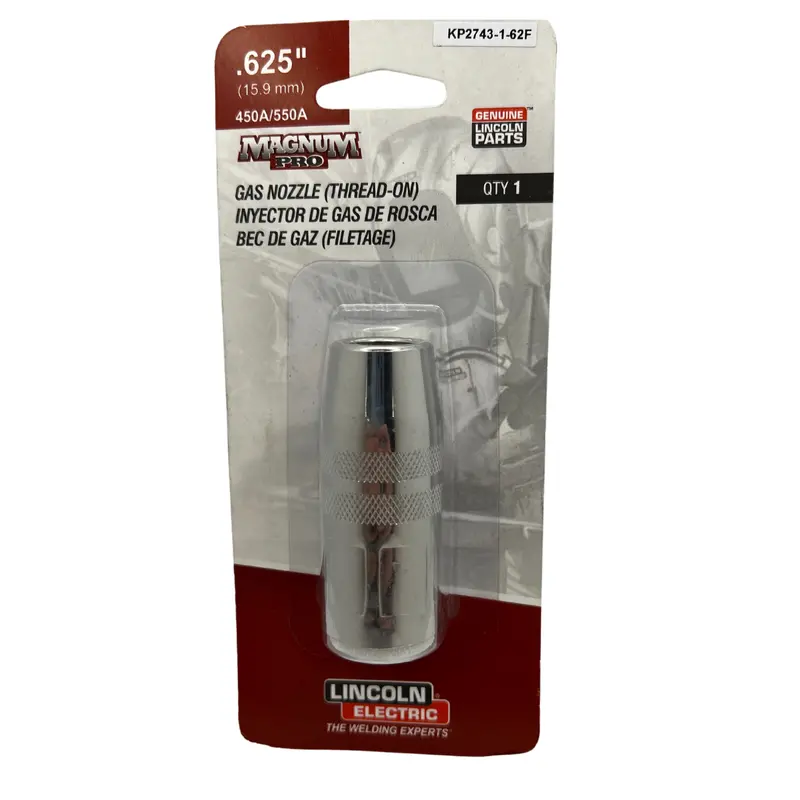 Lincoln Magnum Pro Nozzle - 550A, Thread-On, Flush, 5/8 In - Kp2743-1-62F 1