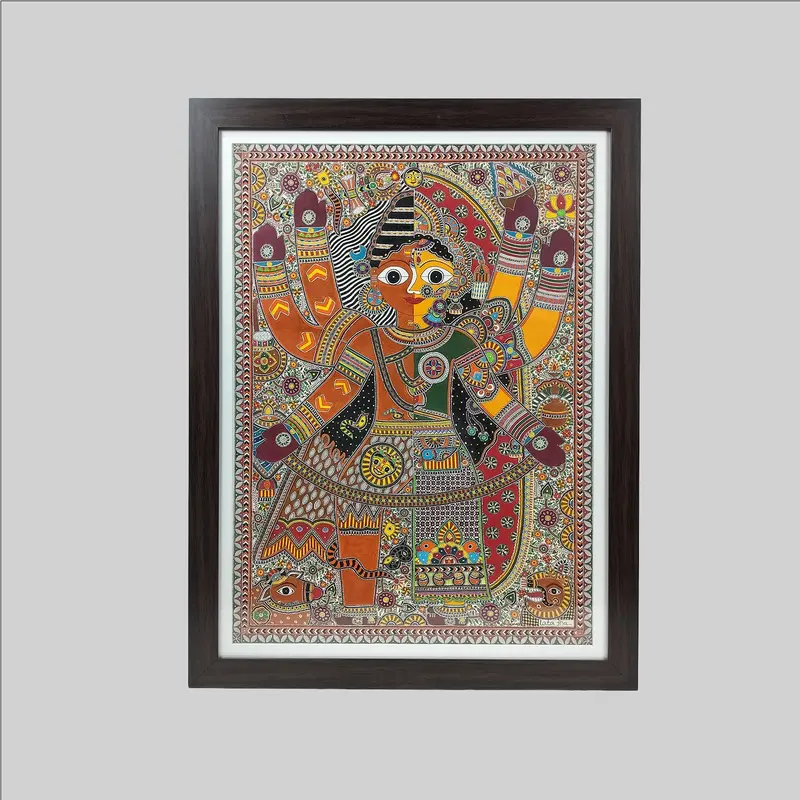 Madhubani Ardhanareshwar Painting (Frame) - 22 In X 30 In 1