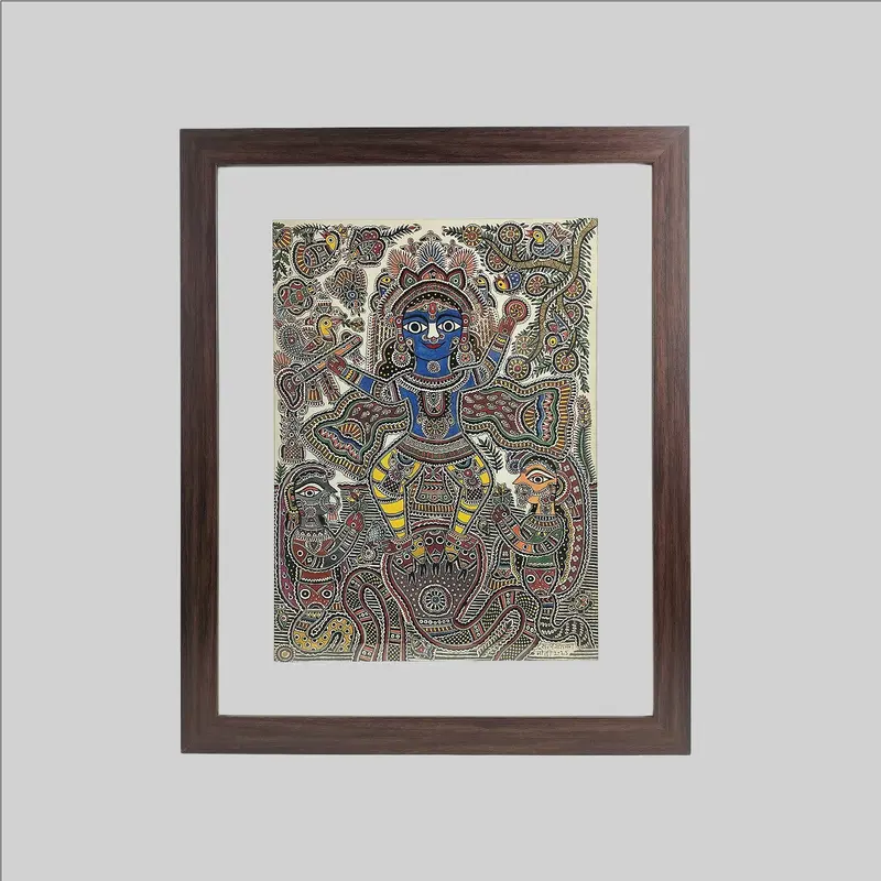 Madhubani Kalia Mardan Painting (Frame) - 11 In X 15 In 1