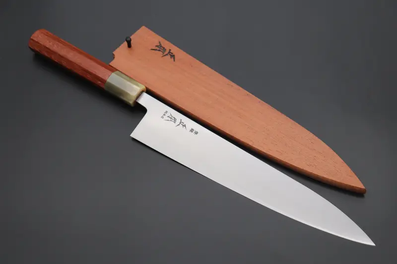 Masamoto Original Limited Edition Ks Series White Steel No.2 Ks-3124Krs Wa Gyuto 240Mm “Quince Wood Handle & Saya” 1