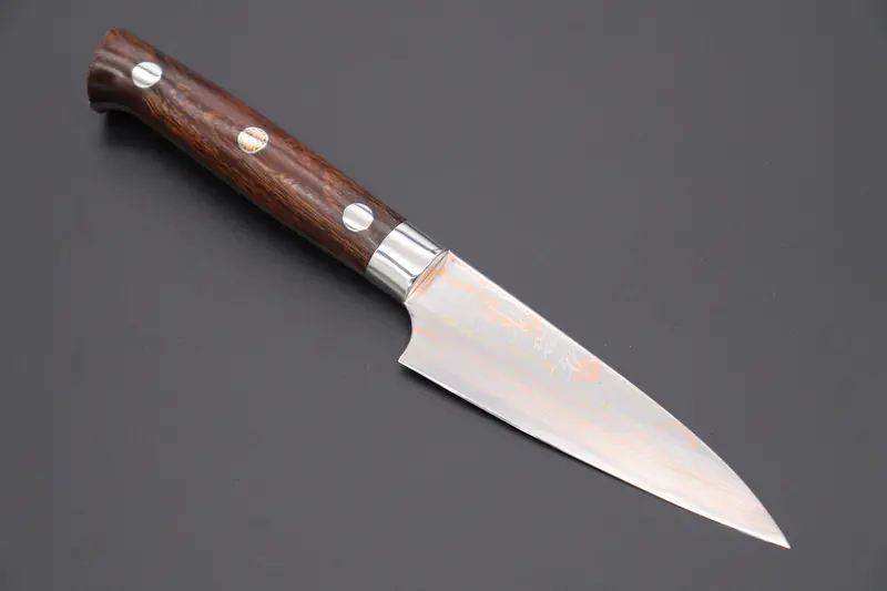 Master Saji Rainbow Damascus Series Paring 90Mm (3.5 Inch, Ironwood Handle) 1