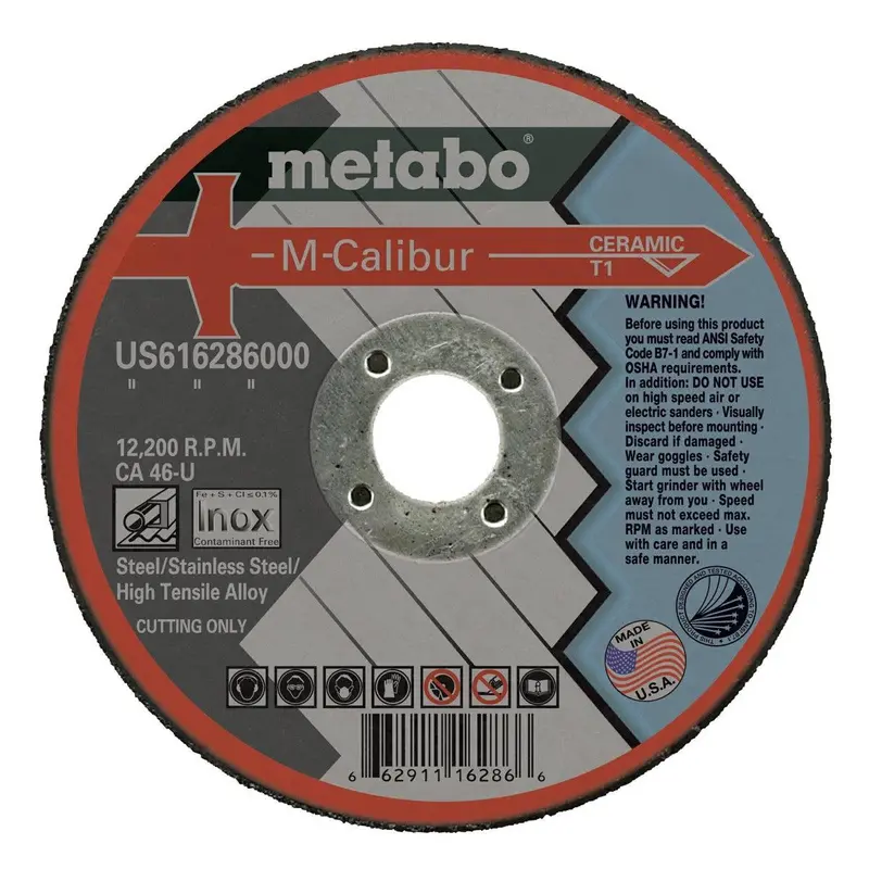 Metabo M-Calibur Ceramic Cutting Wheels, 5" X 7/8", 25/Pk 1