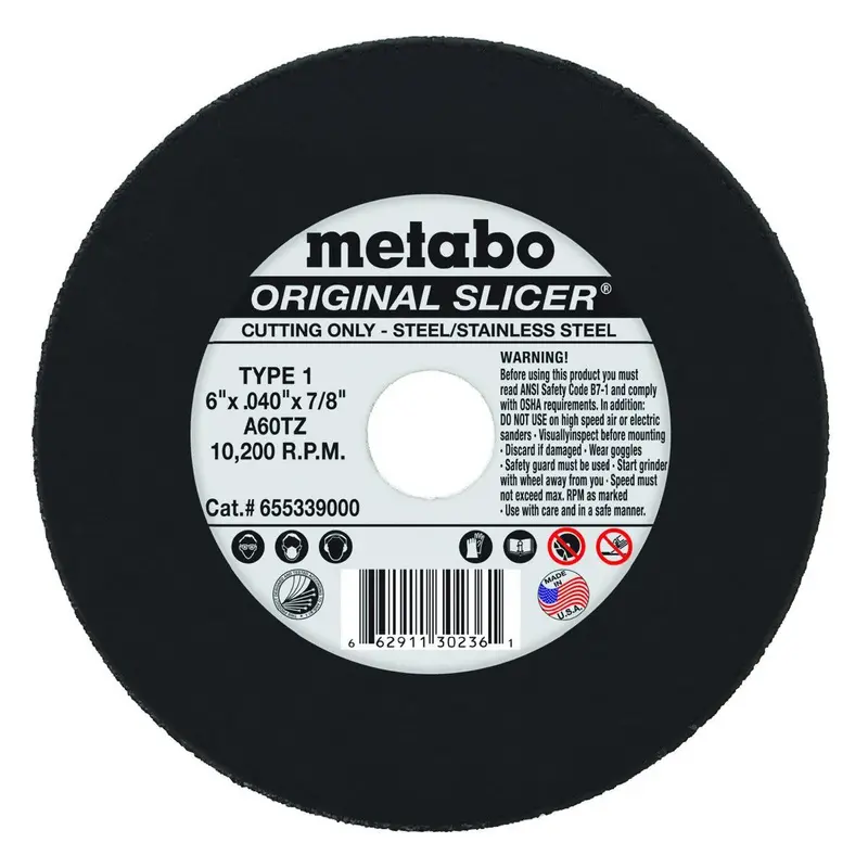 Metabo Type 1 Original Cutting Wheels 6X.040X7/8, 50/Pk - 655339000 1