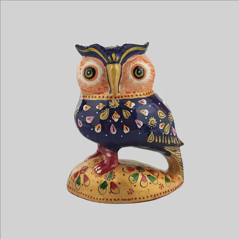Metal Enamel Owl On Base 4 In 1