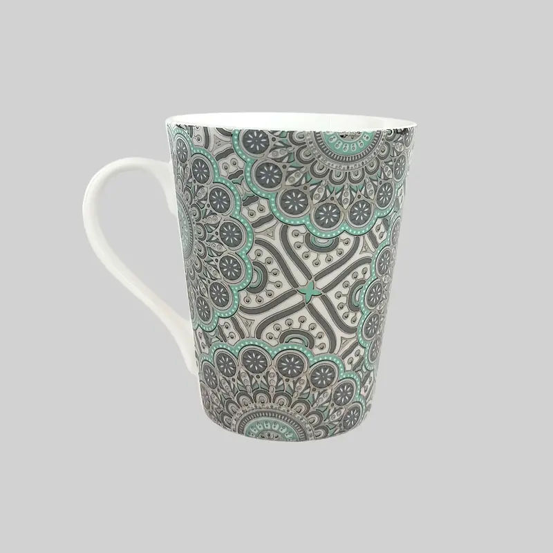 Mint Green Coffee Mug With Silver Foiling 340 Ml 1
