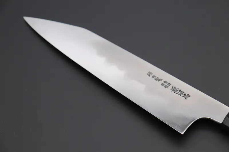 Mizuno Tanrenjo Akitada Honyaki White Steel "Special Order Made" Mtkg-15 Kiritsuke Gyuto 240Mm (9.4 Inch, Octagonal Forest-Green Color Stabilized Maple Burl Wood Handle) 2