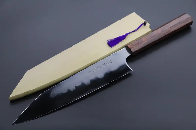 Mizuno Tanrenjo Akitada Honyaki White Steel "Special Order Made" Mtkg-21 Kiritsuke Gyuto 240Mm (9.4 Inch, Octagonal Desert Ironwood Handle) 1