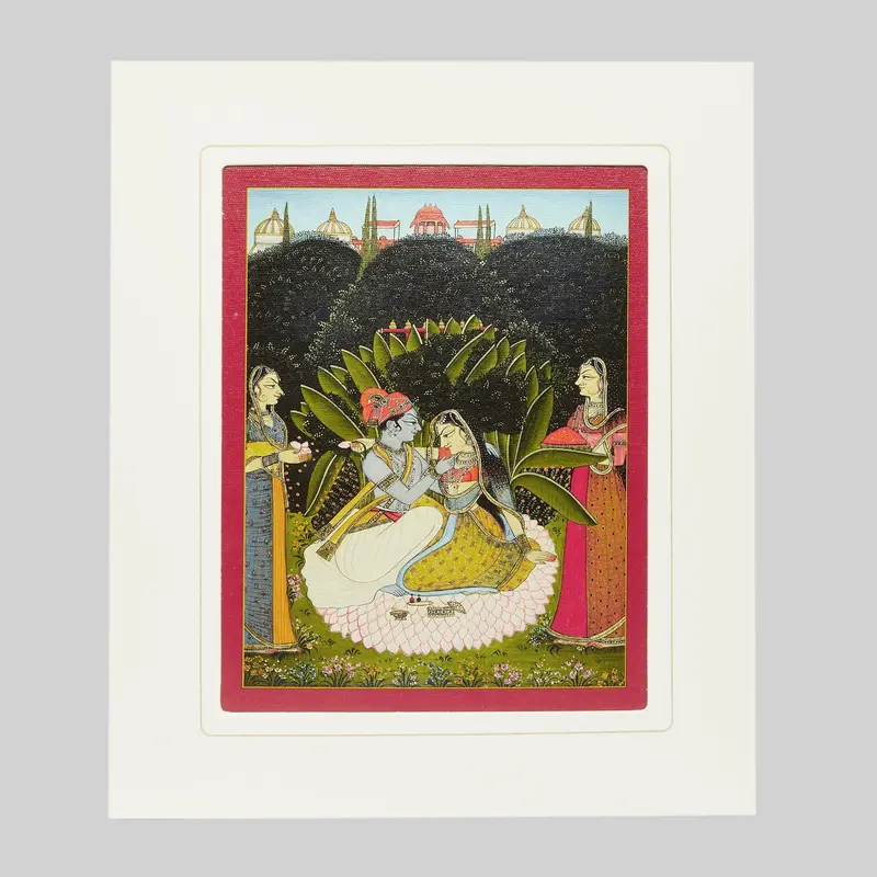 Mount Board Classical Indian Art Radha Krishna Print 12 In X 14 In 1
