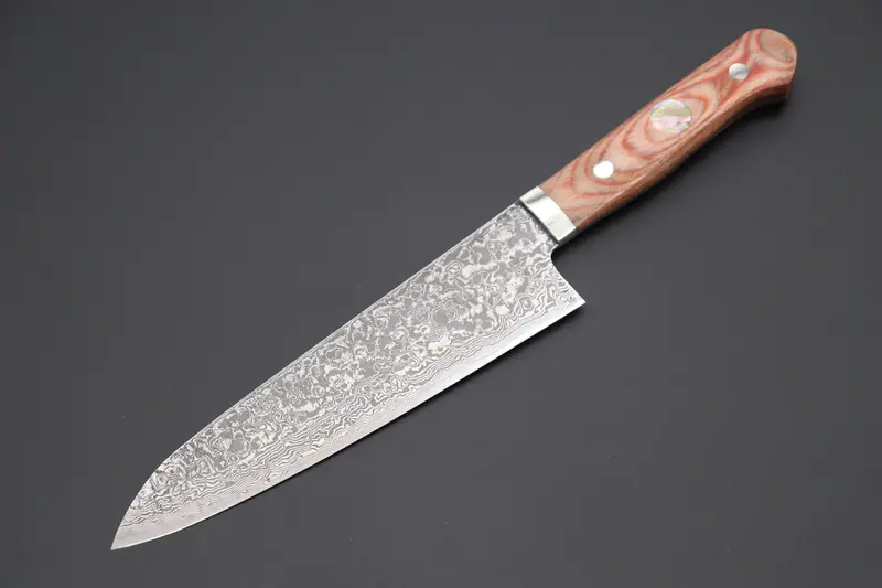 Mr. Itou “Luna Series” R-2 Custom Damascus Gyuto 170Mm (6.6 Inch) Brown Wood-Micarta Handle (It-140A) 1