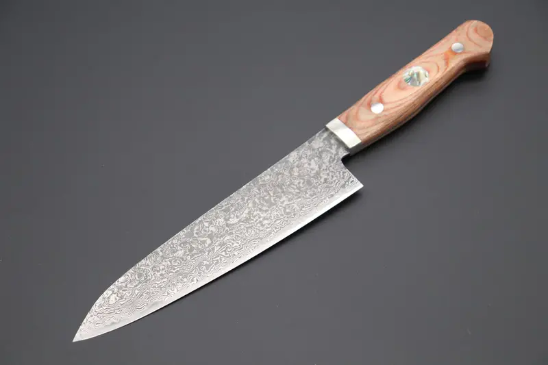 Mr. Itou “Luna Series” R-2 Custom Damascus Gyuto 170Mm (6.6 Inch) Brown Wood-Micarta Handle (It-140B) 1