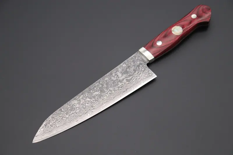 Mr. Itou “Luna Series” R-2 Custom Damascus Gyuto 170Mm (6.6 Inch) Red Wood-Micarta Handle (It-140C) 1
