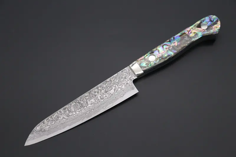 Mr. Itou & Mr. Nagata "Treasure & Pleasure" Limited Edition R-2 Custom Damascus Petty 130Mm (5.1 Inch,  "Abalone Handle",  It-2) 1