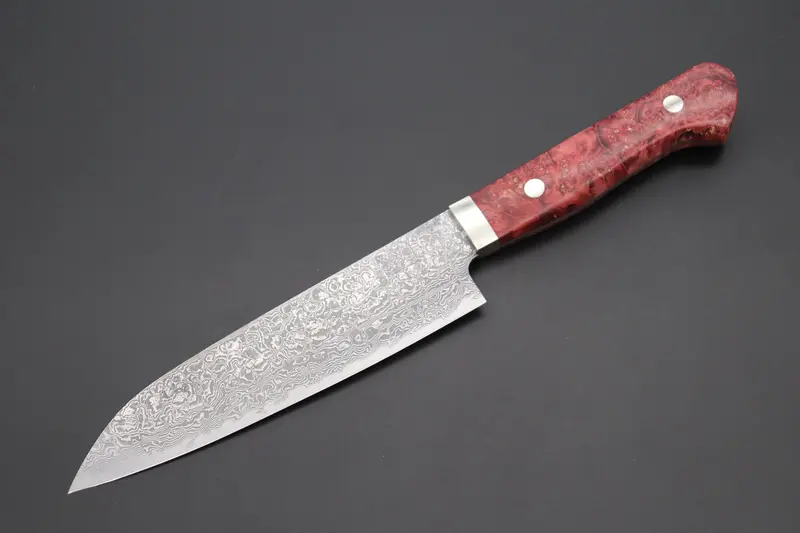 Mr. Itou R-2 Custom Damascus Gyuto 155Mm (6.4 Inch, Stabilized Red-Color Maple Burl Wood Handle, It-234) 1