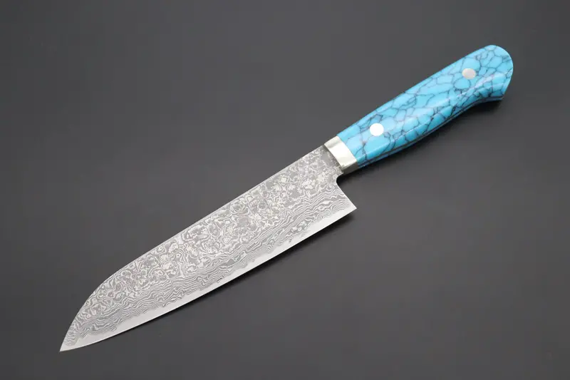 Mr. Itou R-2 Custom Damascus Gyuto 160Mm (6.2 Inch) "Turquoise Gem-Composite Stone Handle" (It-231) 1