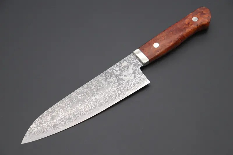 Mr. Itou R-2 Custom Damascus Gyuto 170Mm (6.6 Inch, Stabilized Quince Burl Wood Handle, It-141) 1