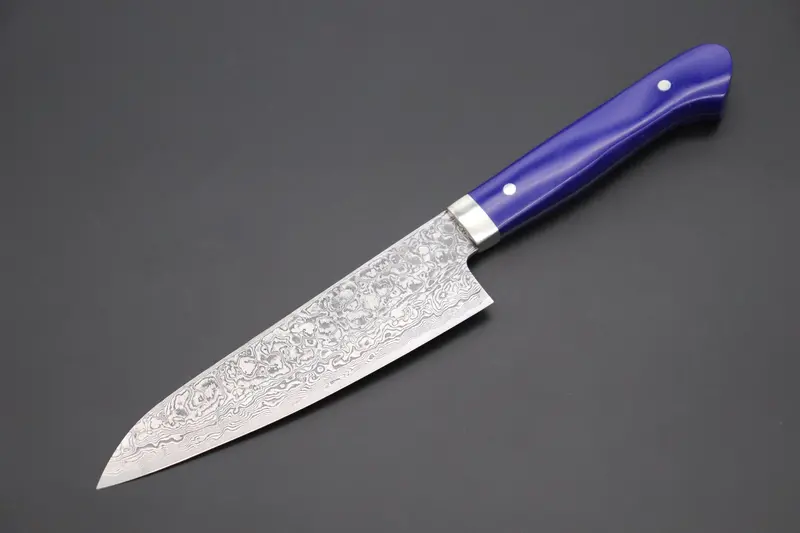 Mr. Itou R-2 Custom Damascus Petty 135Mm (5.3 Inch, Lapis Lazuri Gem-Composite Stone Handle, It-217) 1