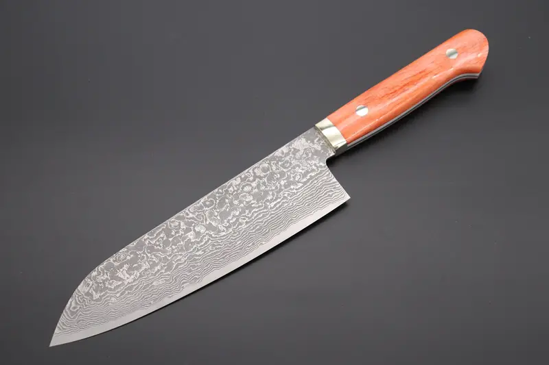 Mr. Itou R-2 Custom Damascus Santoku 180Mm (7Inch) "Sunny Orange Color Camel Bone Handle" (It-902) 1
