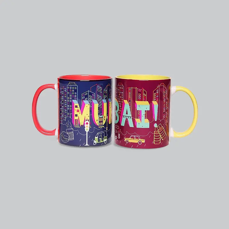 Mumbai City Lights Coffee Mugs Set Of 2 (300 Ml Each) 1