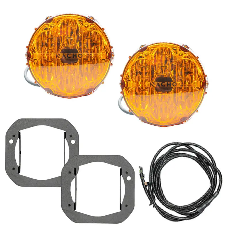 Nacho Lighting Jeep Jl/Jt Nacho Sae Only Plug N Play Fog Light Kit (Bumper Kit) - Amber 1