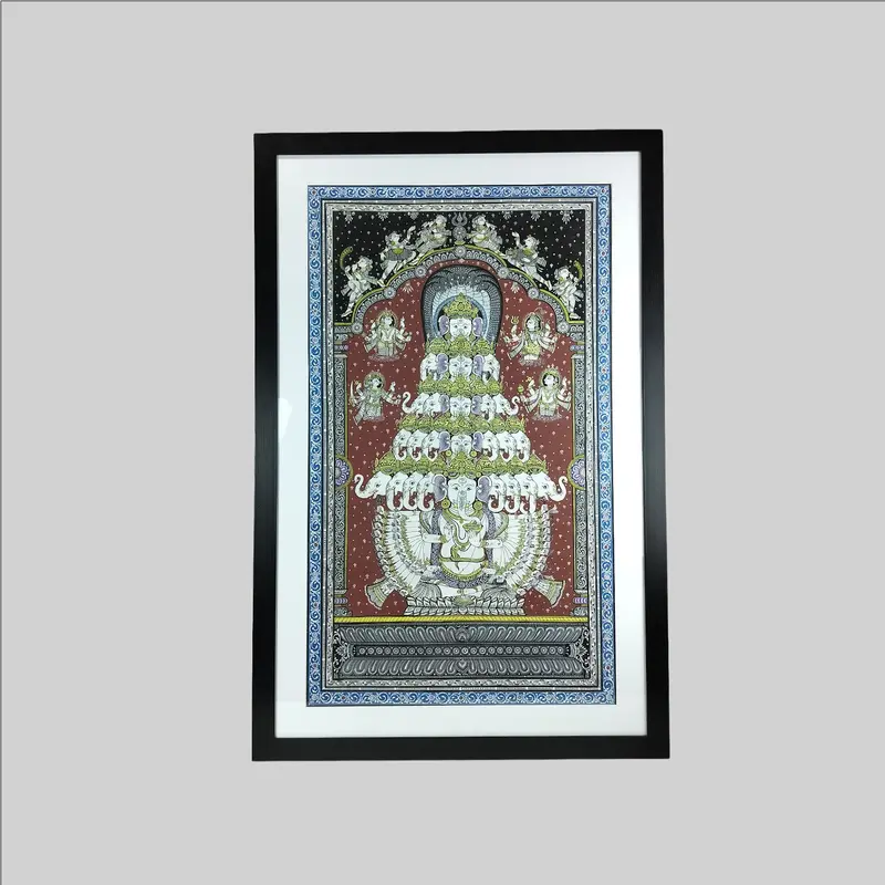 Pattachitra Ganesha Painting (Frame) - 24 In X 40 In 1