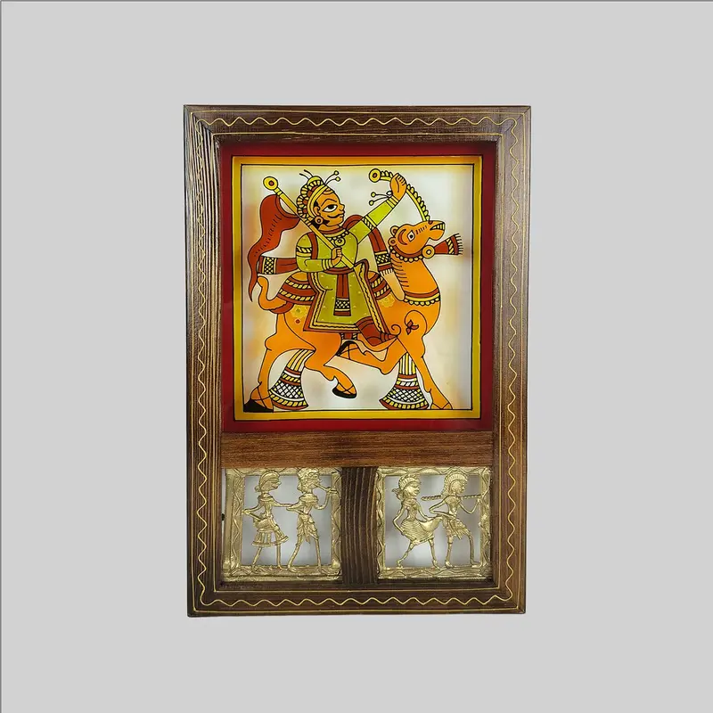 Phad Camel Handpainted Glass Frame 11.5 In X 7 In 1