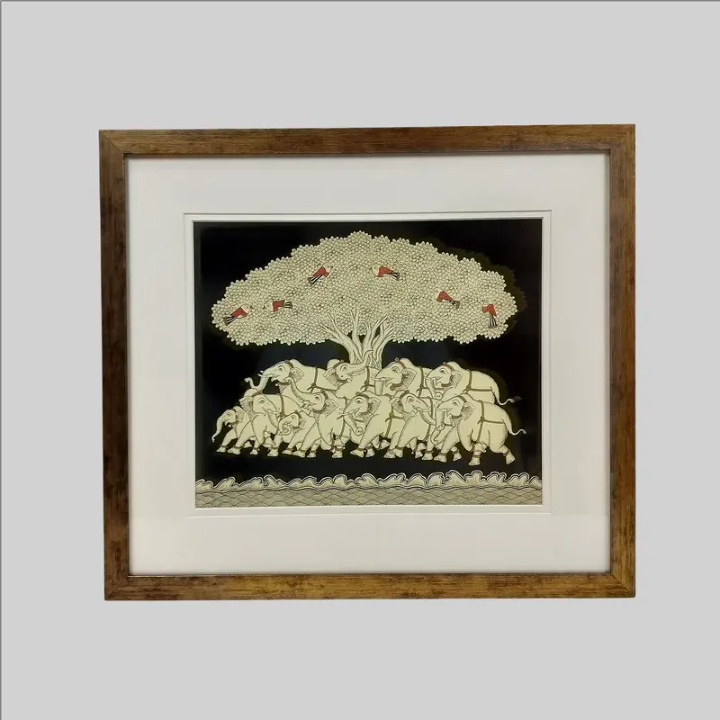 Phad Tree Of Life With Elephant Painting (Frame) - 8 In X 10 In 1