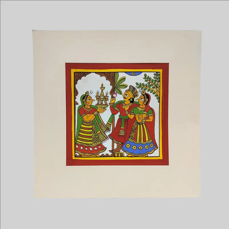 Phad Welcoming Painting (Mount) - 9.5 In X 9.5 In 1