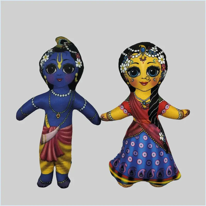 Plush Cotton Radha Krishna Dolls (S/2) 1