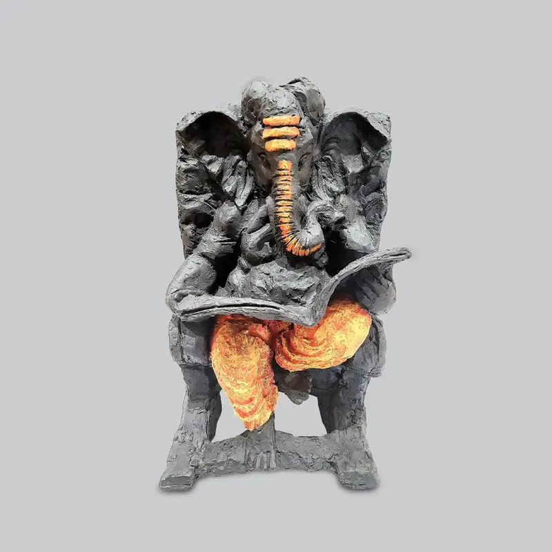 Resin Ganesha On Rocking Chair 16 In 1