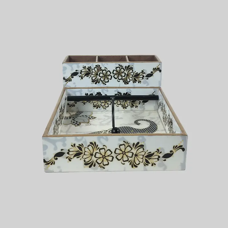 Royal Elephant Tissue & Cutlery Holder With Gold Foiling 1