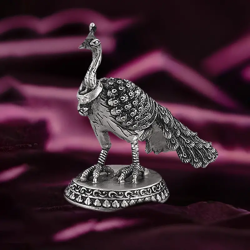 Silver (92.5) Peacock With Antique Finish 79 Gm 1