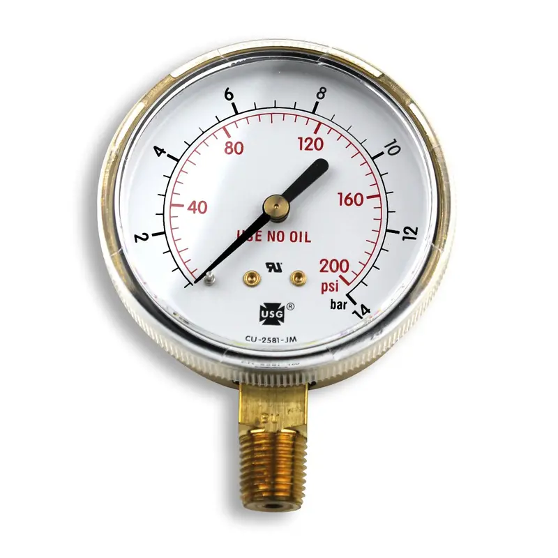 Smith 2.5" Pressure Gauge, 200 Psi/Bar - Ga033-07 1