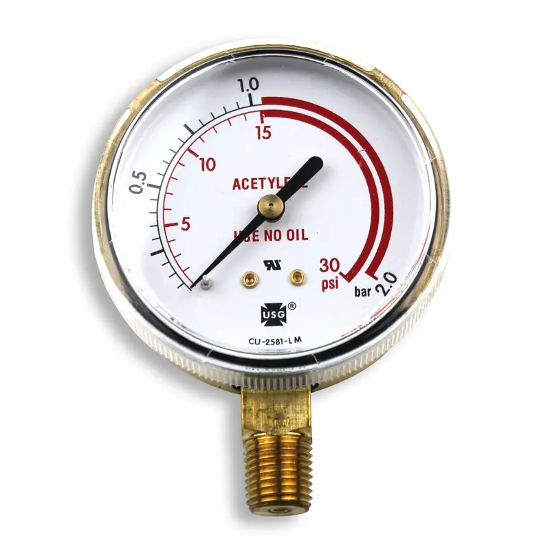Smith 2.5" Pressure Gauge, 30 Psi/Bar Red Zone - Ga026-07 1