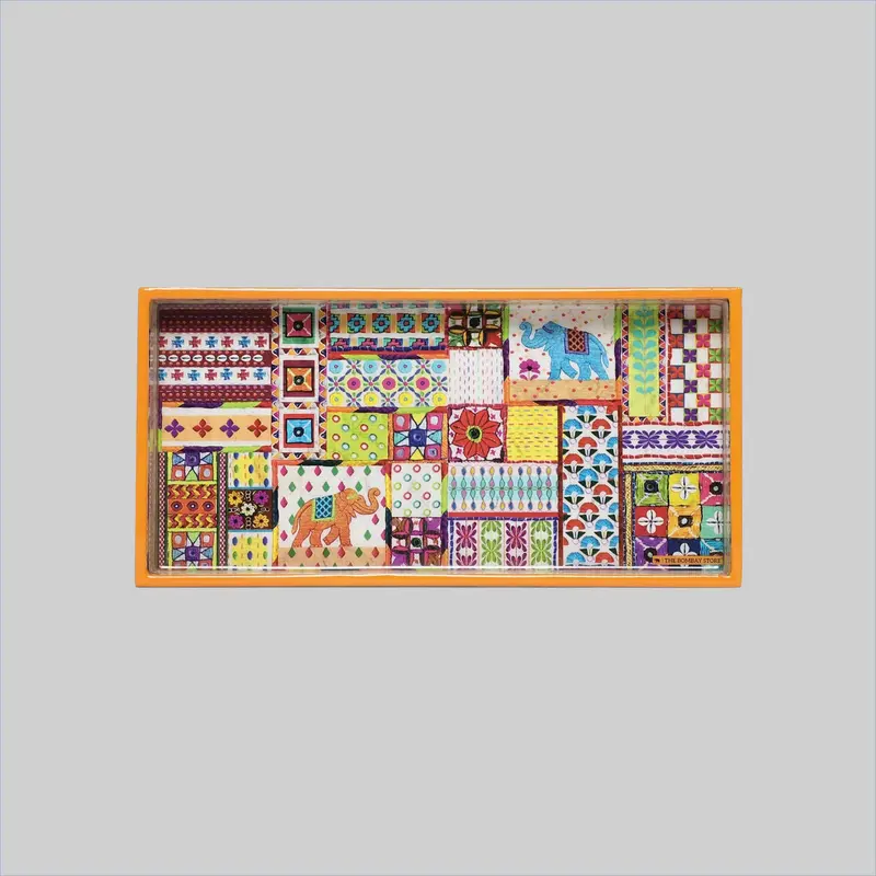 Sui Dhaaga Rectangle Enamel Medium Tray 1