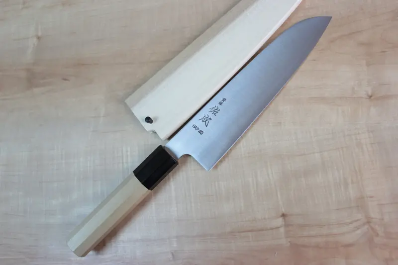 Sukenari Hap-40 Series Wa Santoku 190Mm (7.4 Inch, Octagon Shaped Magnolia Wooden Handle) 1