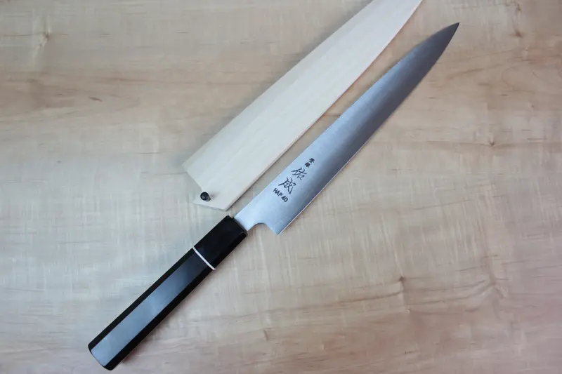 Sukenari Hap-40 Series Wa Sujihiki (240Mm And 270Mm, 2 Sizes, Octagon Shaped Ebonywood Handle Version) 1