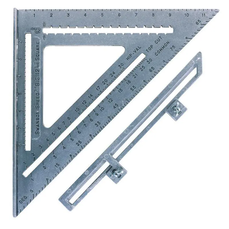 Swanson Tool Heavy Duty Aluminum Speed Square W/ Layout Bar, 12" - S0107 1