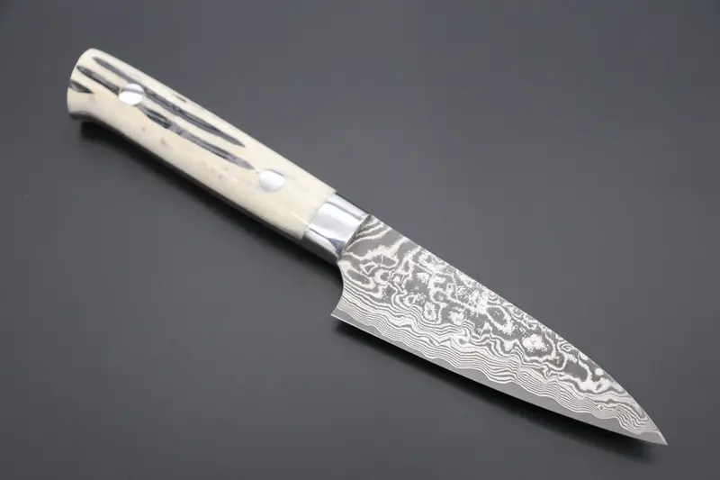 Takeshi Saji R-2 Custom Black Damascus Wild Series Paring 90Mm (3.5 Inch, Stag Bone Handle) 1