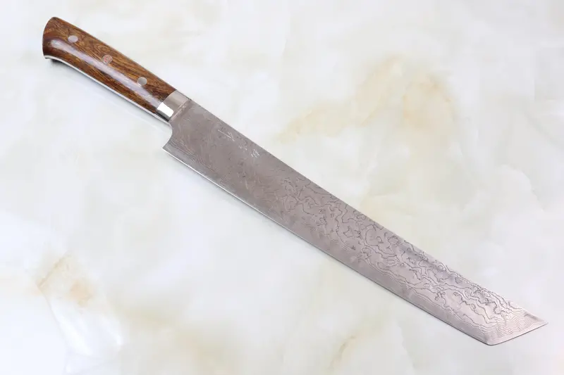 Takeshi Saji R-2 Custom Damascus Wild Series Srd-8I Katana Slicer 270Mm Ironwood Handle (Polished Blade Version, 10.6 Inch) 1