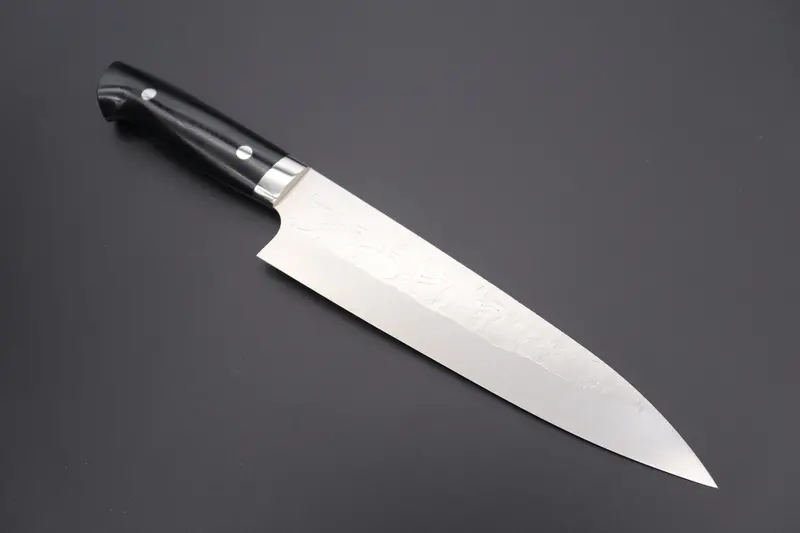 Takeshi Saji Srs-13 Hammer Forged, Custom Handmade Handle Series Gyuto (210Mm And 240Mm, 2 Sizes, Black Linen Micarta Handle) 1