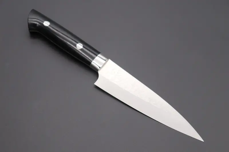 Takeshi Saji Srs-13 Hammer Forged, Custom Handmade Handle Series Petty 135Mm (5.3 Inch, Black Linen Micarta Handle) 1