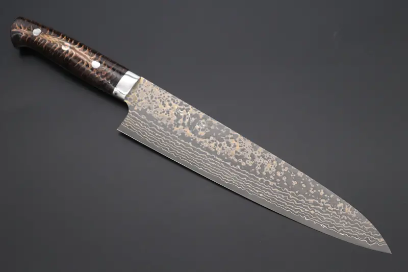 Takeshi Saji Summit ― Limited Edition Custom Series  Smt-1064 Vg-10W Multi-Colored Golden-Rainbow Damascus Gyuto 240Mm (9.4 Inch) 1