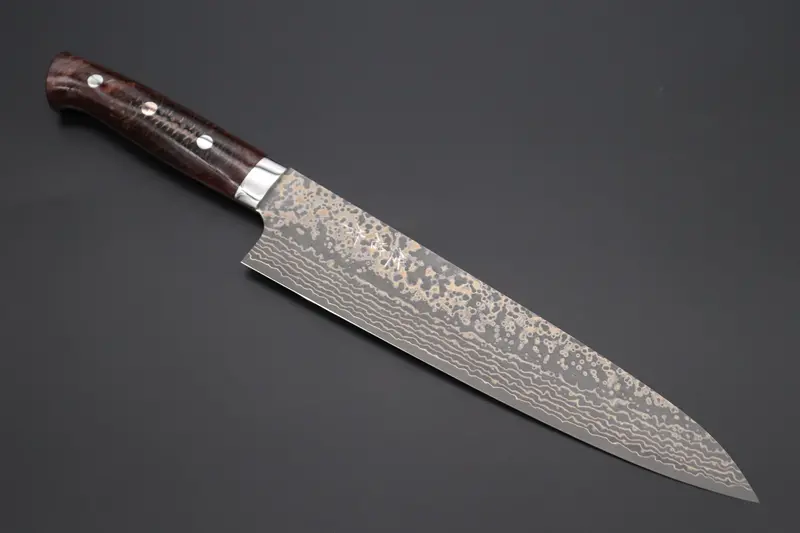 Takeshi Saji Summit ― Limited Edition Custom Series  Smt-1065 Vg-10W Multi-Colored Golden-Rainbow Damascus Gyuto 240Mm (9.4 Inch) 1