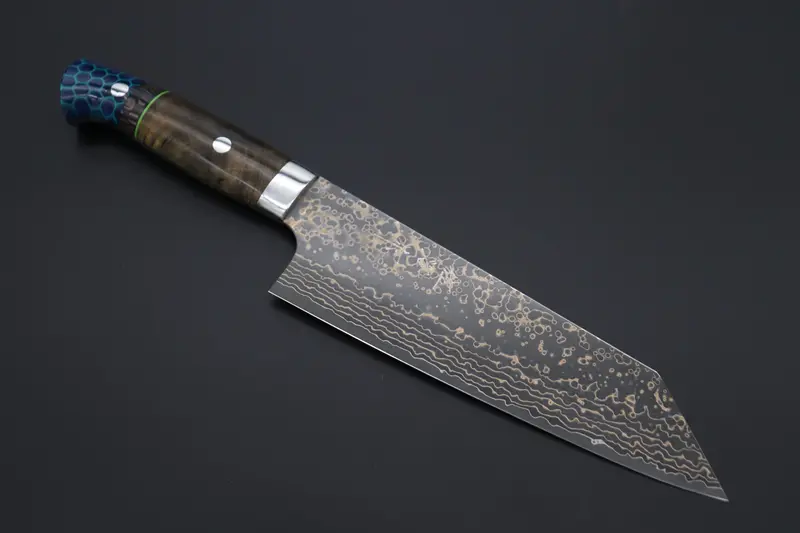 Takeshi Saji Summit ― Limited Edition Custom Series  Smt-1078 Vg-10W Multi-Colored Golden-Rainbow Damascus Bunka 175Mm (6.8 Inch) 1