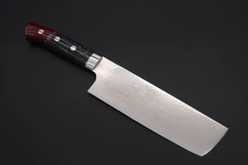 Takeshi Saji Summit ― Limited Edition Custom Series  Smt-1125 Vg-10W磨 Multi-Colored Golden-Rainbow Damascus Nakiri 165Mm (6.4 Inch) 1