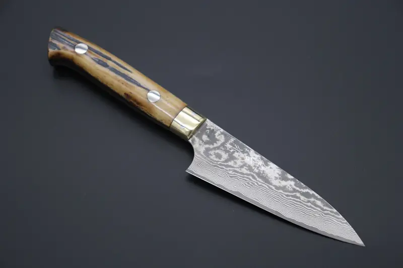 Takeshi Saji Vg-10 Custom Damascus Wild Series Paring 90Mm (3.5Inch, Stag Bone Handle)St-1P 1